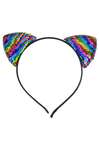 Flippy Sequin Cat Ears Headband