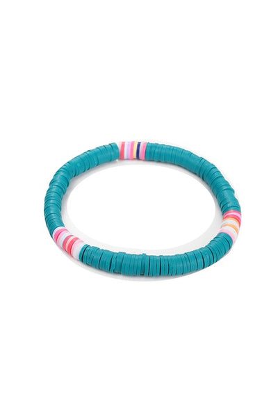 heishi beaded bracelet - sea