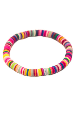 heishi beaded bracelet - rainbow