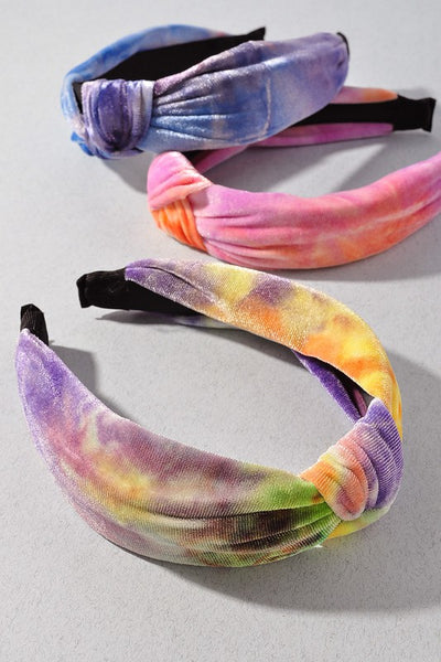 Velvet Tye Dye Headband - Blue / Purple