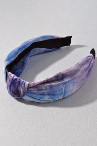 Velvet Tye Dye Headband - Blue / Purple